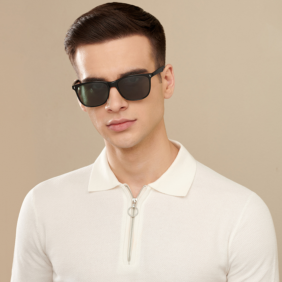 John Jacobs Black Full Rim Square left side