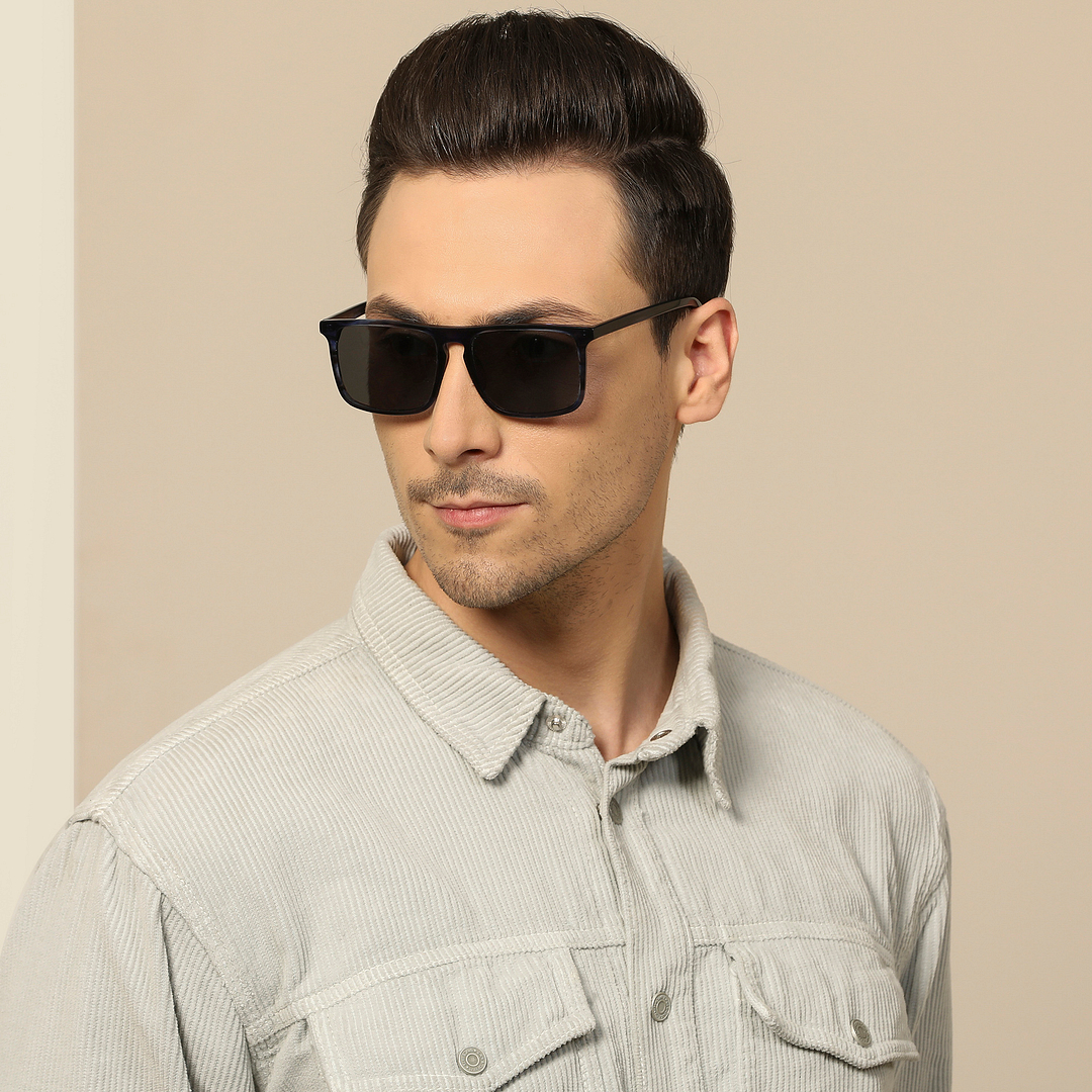 John Jacobs Blue Full Rim Rectangle left side