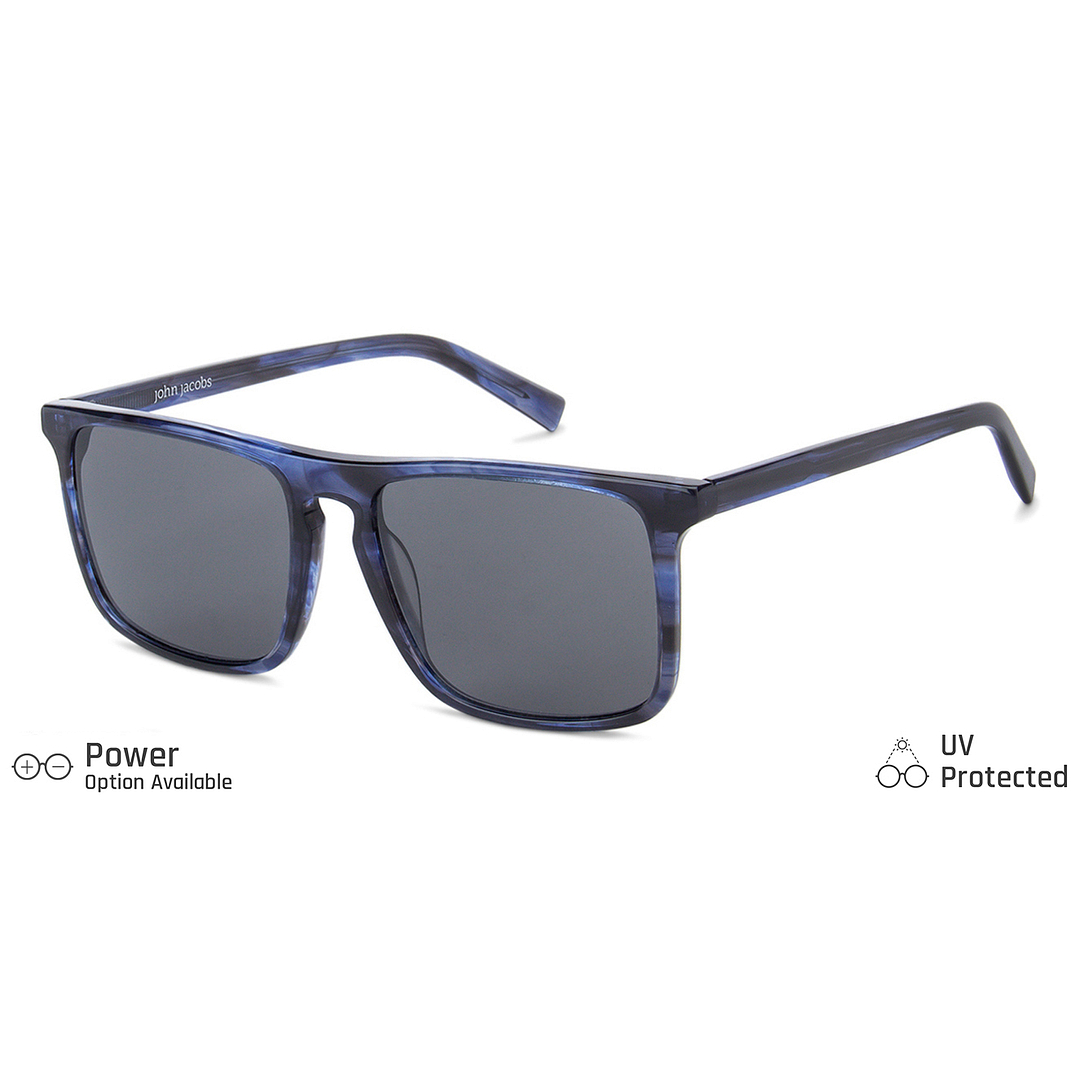 John Jacobs Blue Full Rim Rectangle left side