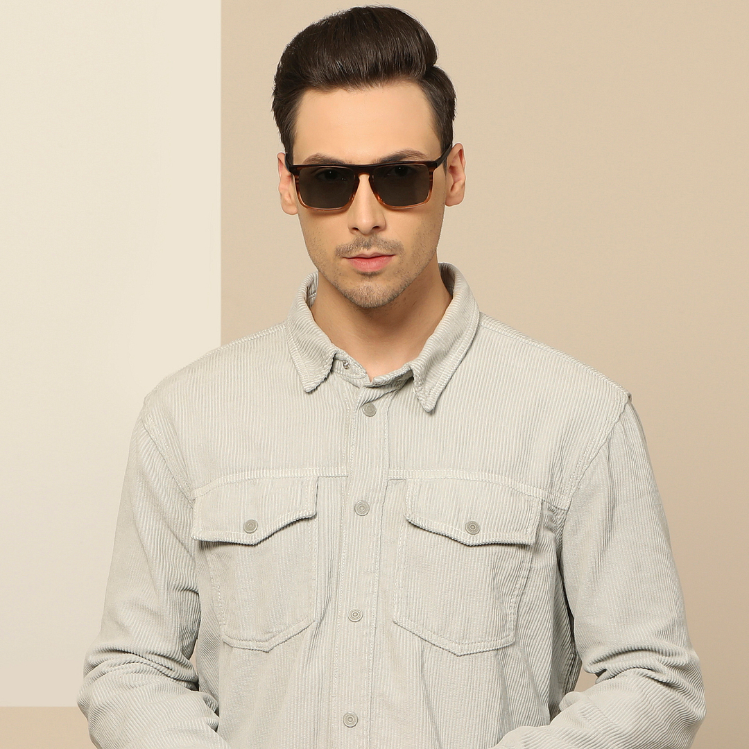 John Jacobs Light Brown Full Rim Rectangle right side