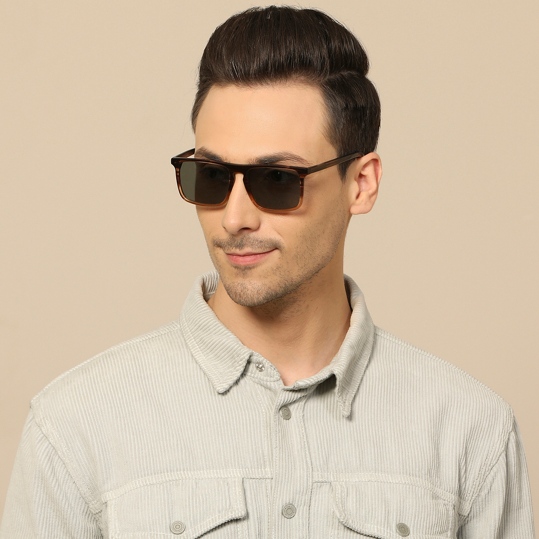 John Jacobs Light Brown Full Rim Rectangle left side