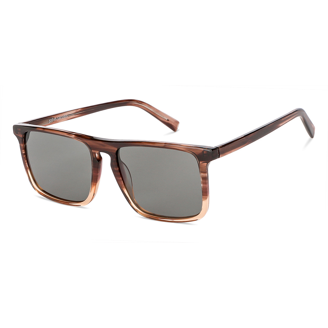 John Jacobs Light Brown Full Rim Rectangle right side