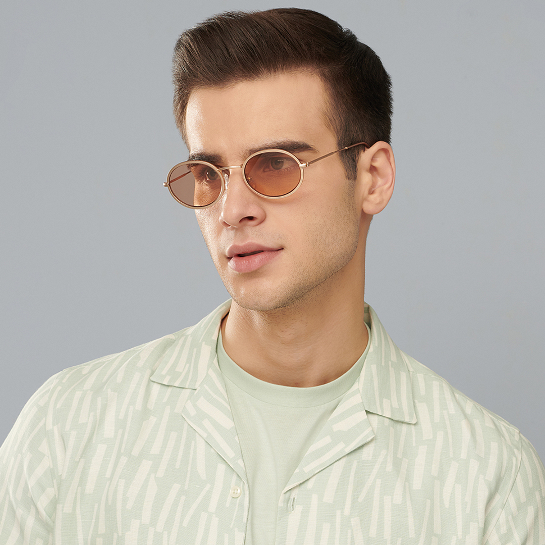 John Jacobs Gold Full Rim Round left side