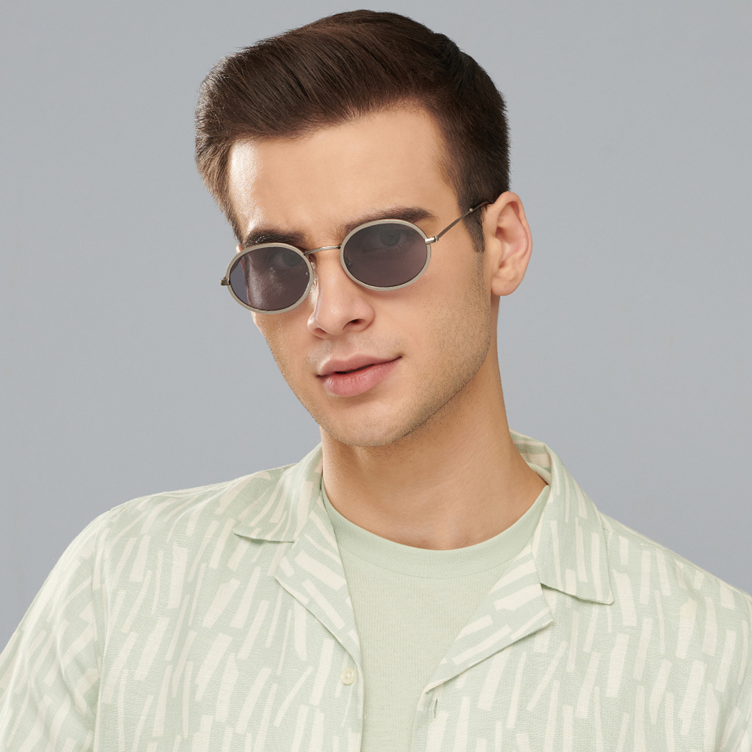John Jacobs Silver Full Rim Oval left side