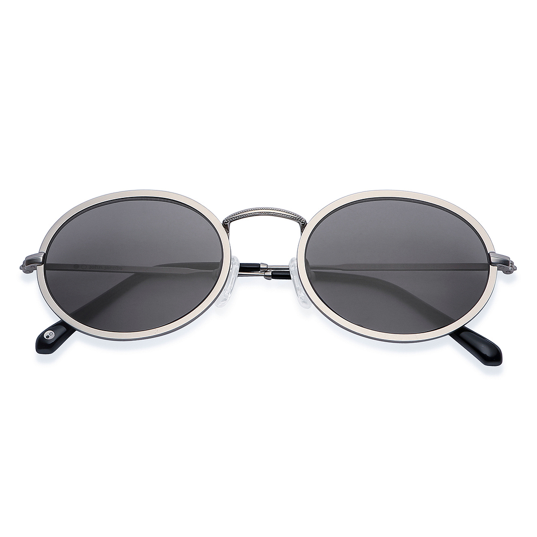 John Jacobs Silver Full Rim Oval left side