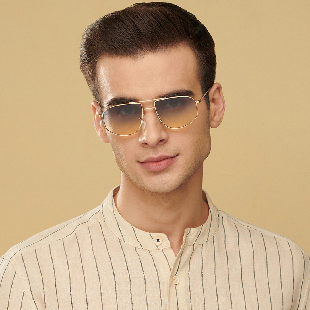 John Jacobs Gold Full Rim Aviator right side