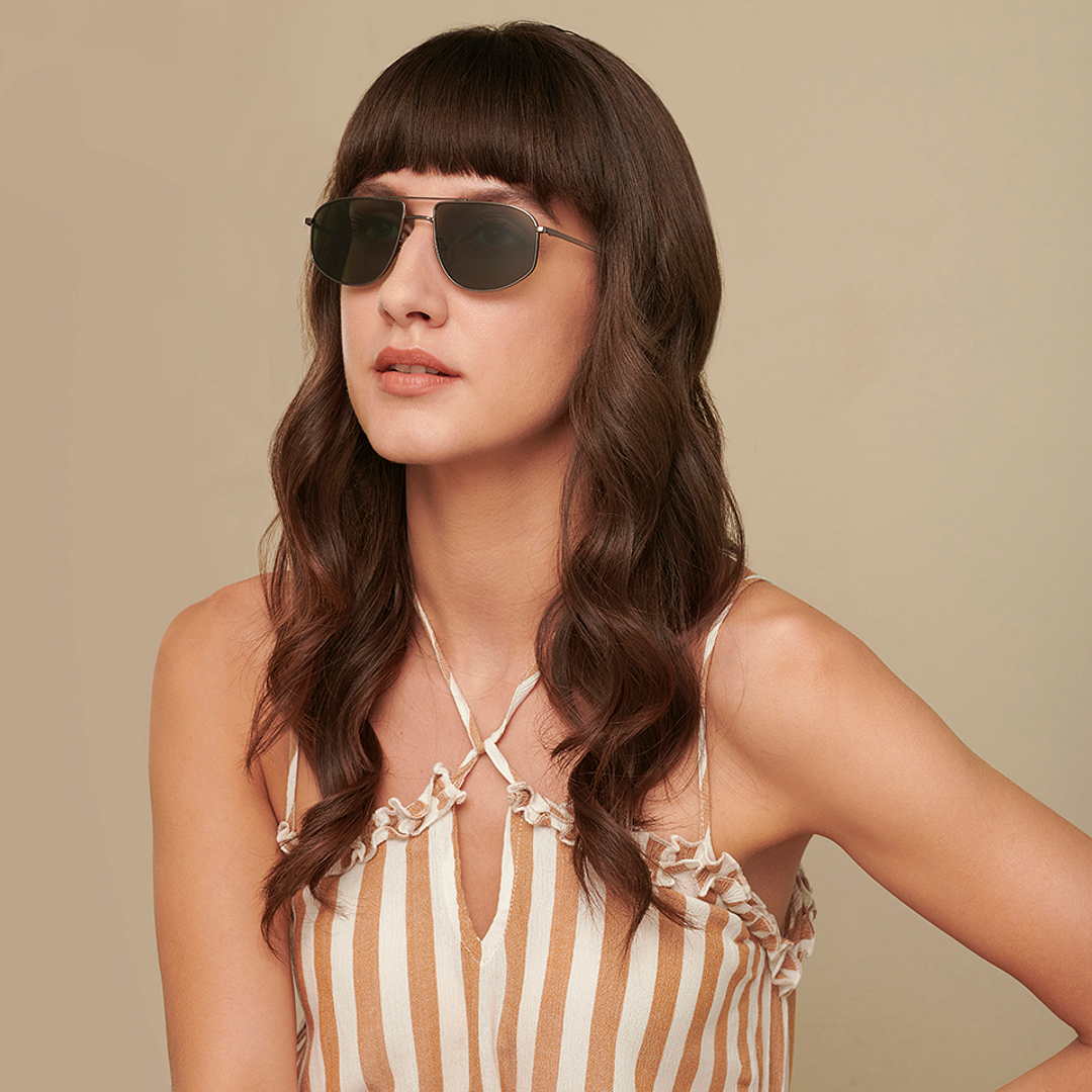 John Jacobs Gunmetal Full Rim Aviator left side