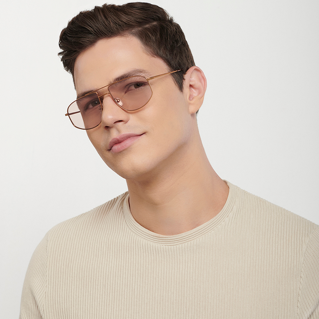 John Jacobs Online Dark Brown Full Rim Aviator right side