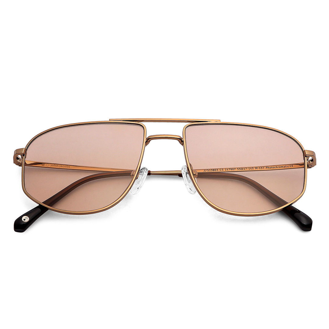 John Jacobs Online Dark Brown Full Rim Aviator left side