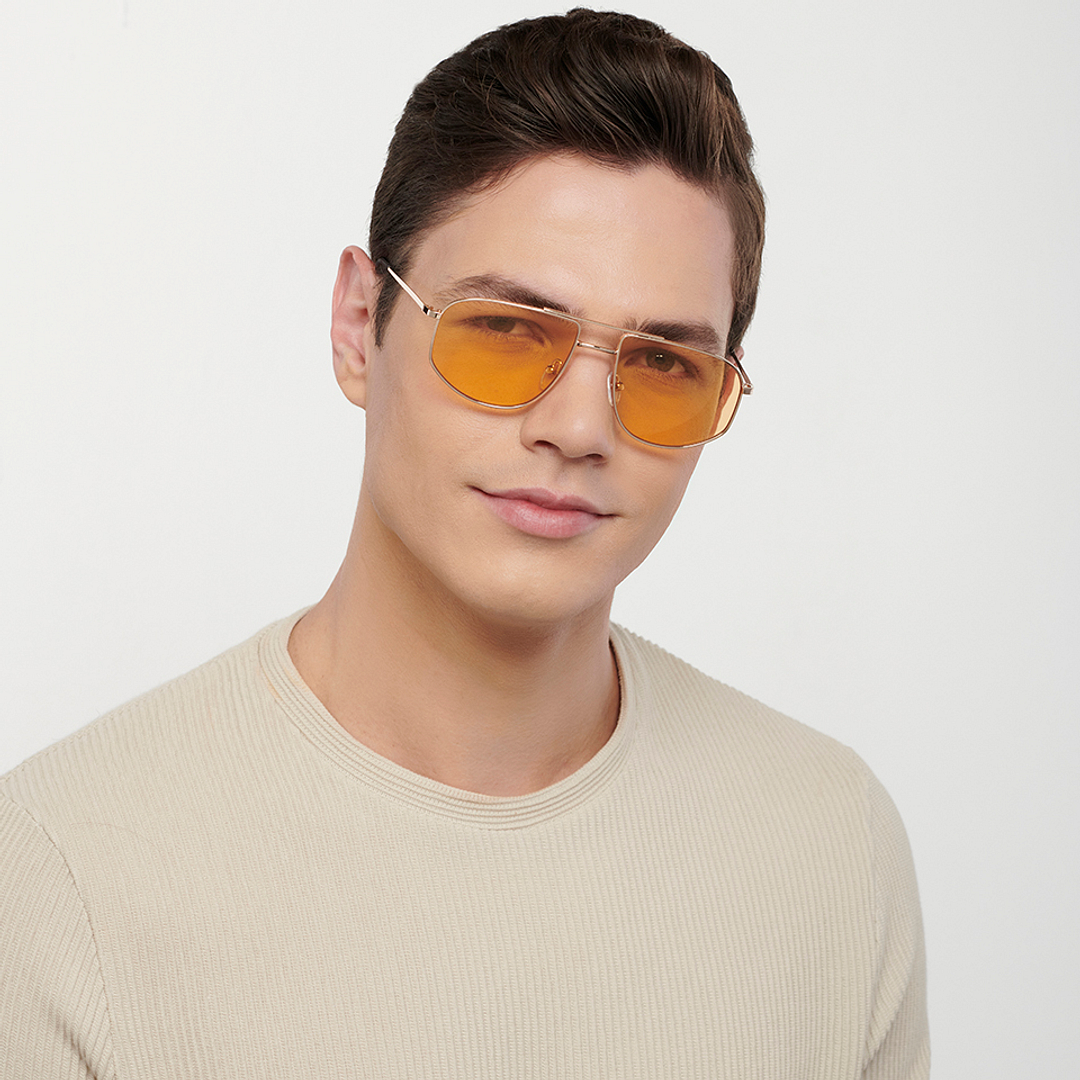 John Jacobs Online Gold Full Rim Aviator left side