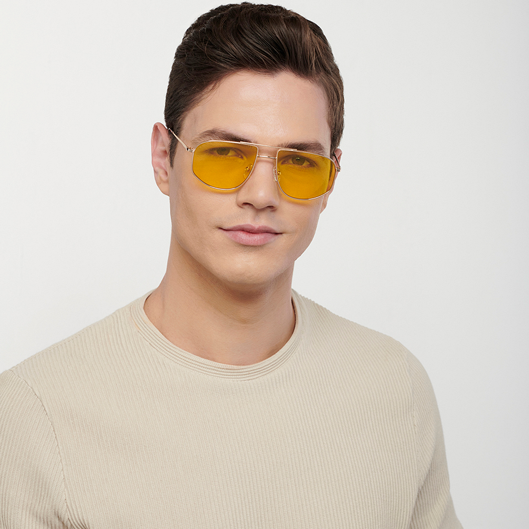 John Jacobs Online Gold Full Rim Aviator left side