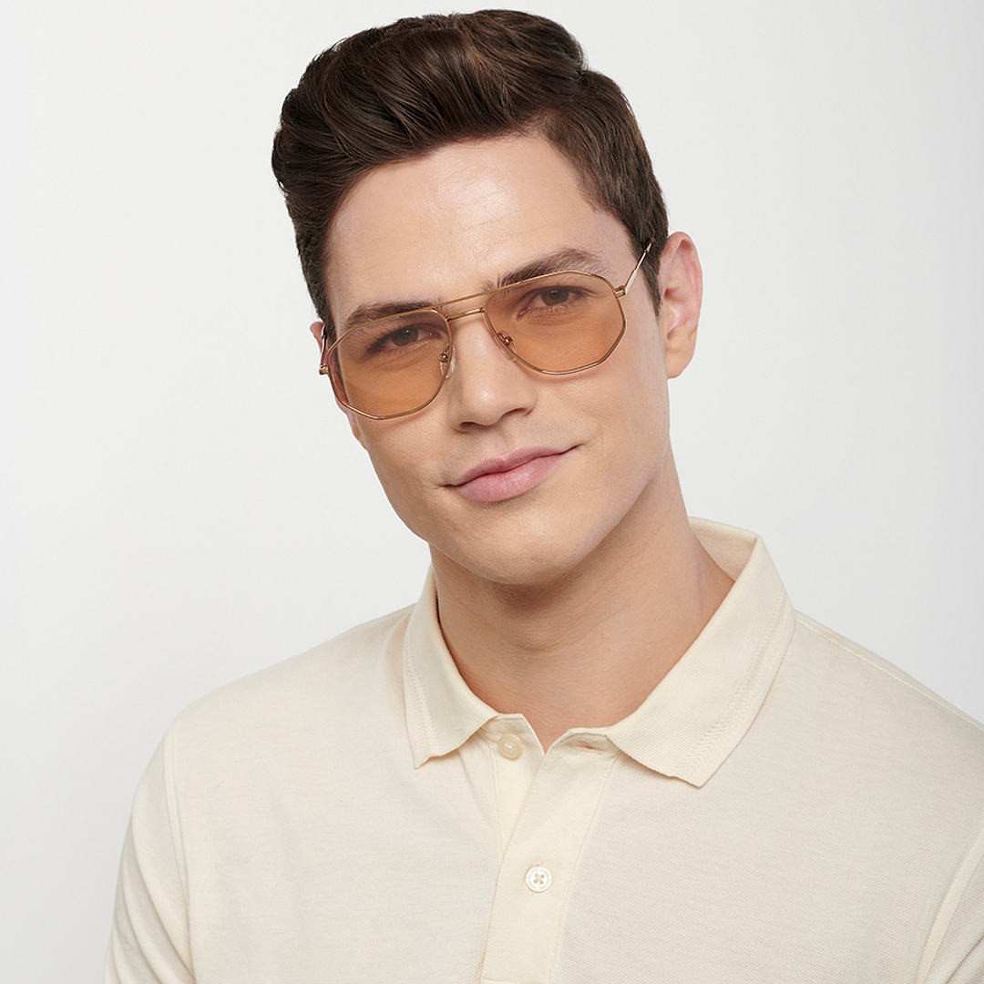 John Jacobs Online Gold Full Rim Aviator left side