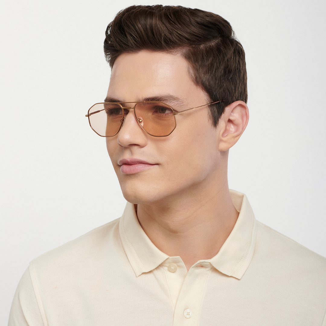John Jacobs Online Gold Full Rim Aviator right side