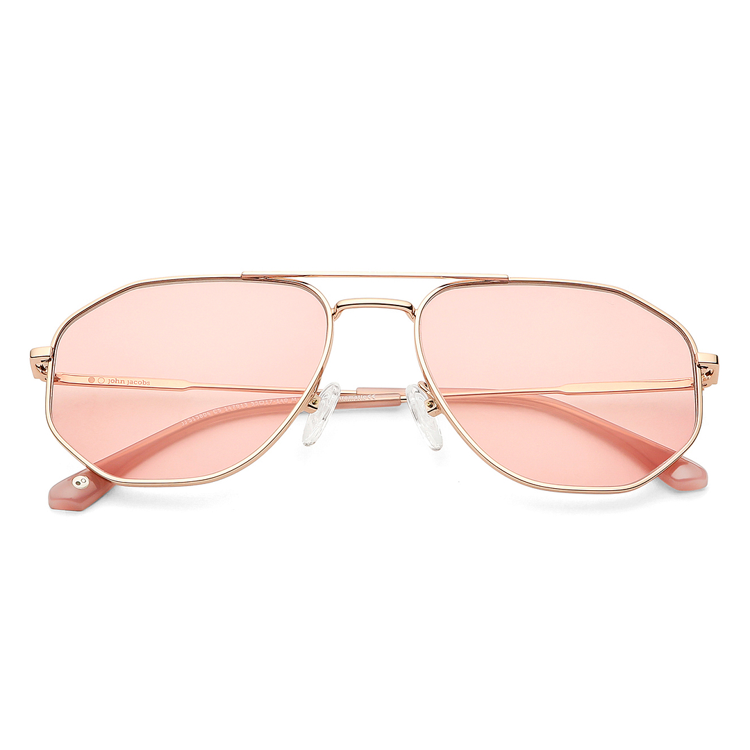 John Jacobs Gold Full Rim Aviator left side