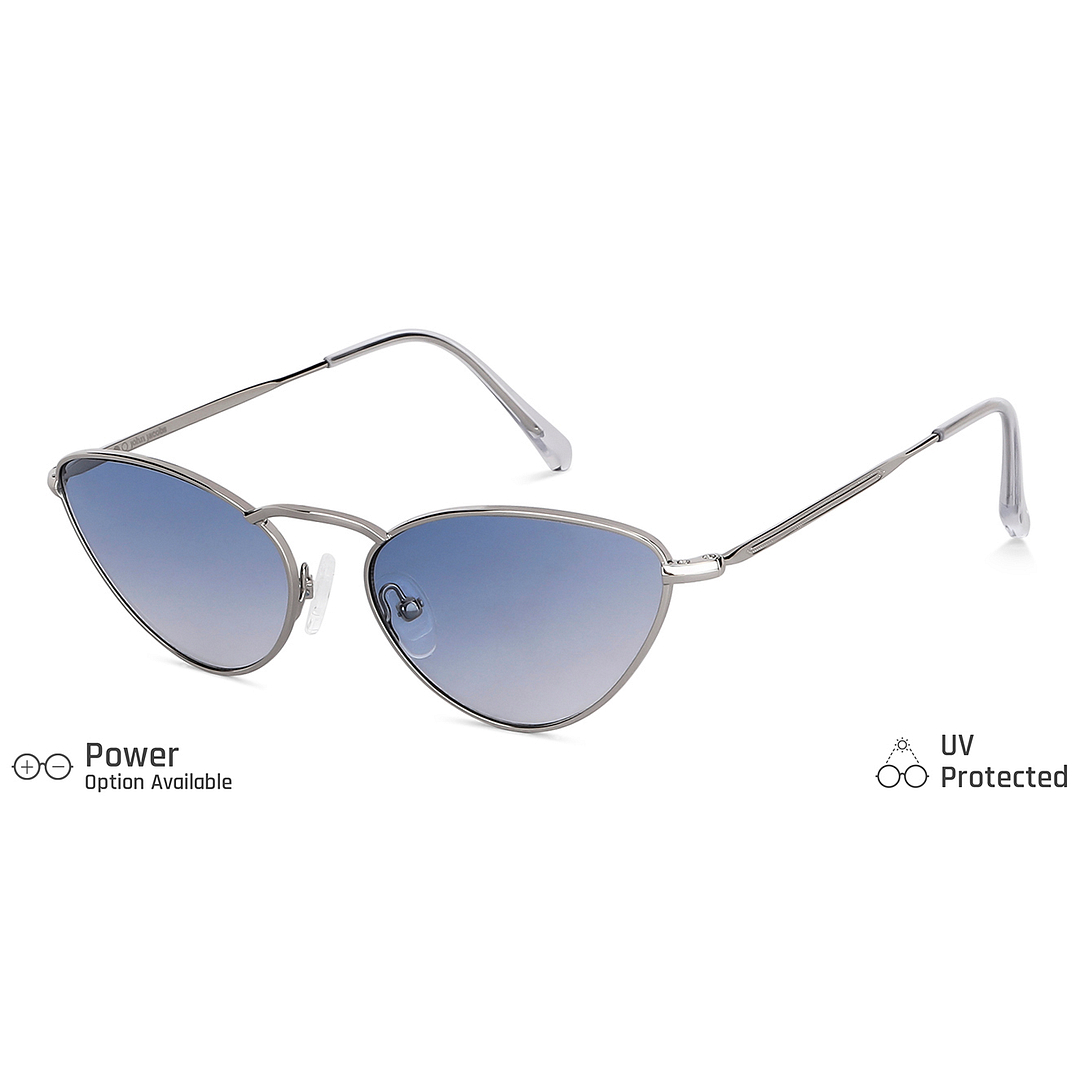 John Jacobs Silver Full Rim Cat Eye left side