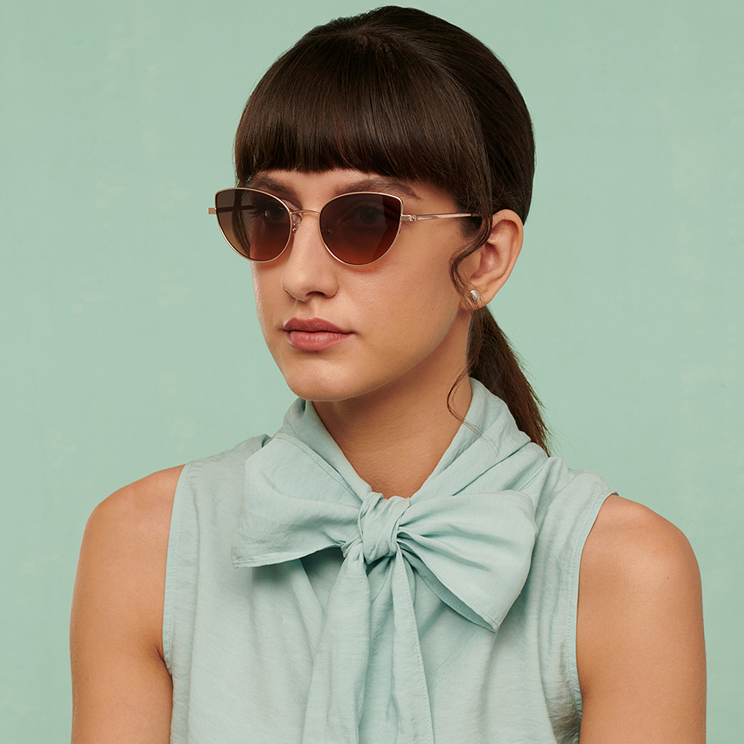 John Jacobs Rose Gold Full Rim Cat Eye left side