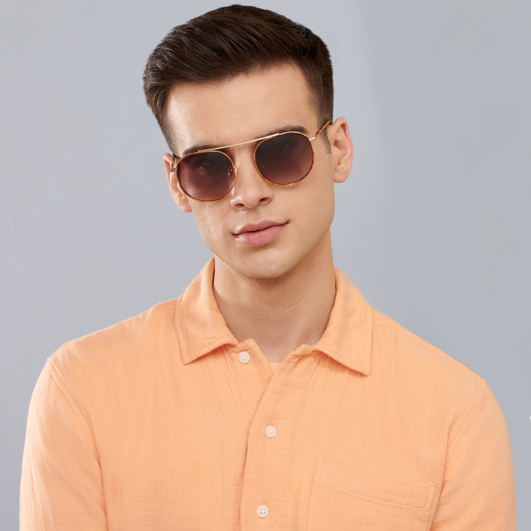 John Jacobs Gold Full Rim Round left side