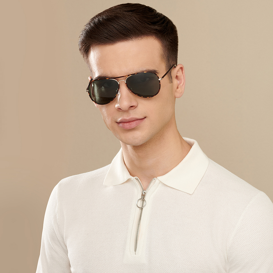 John Jacobs Brown Full Rim Aviator right side