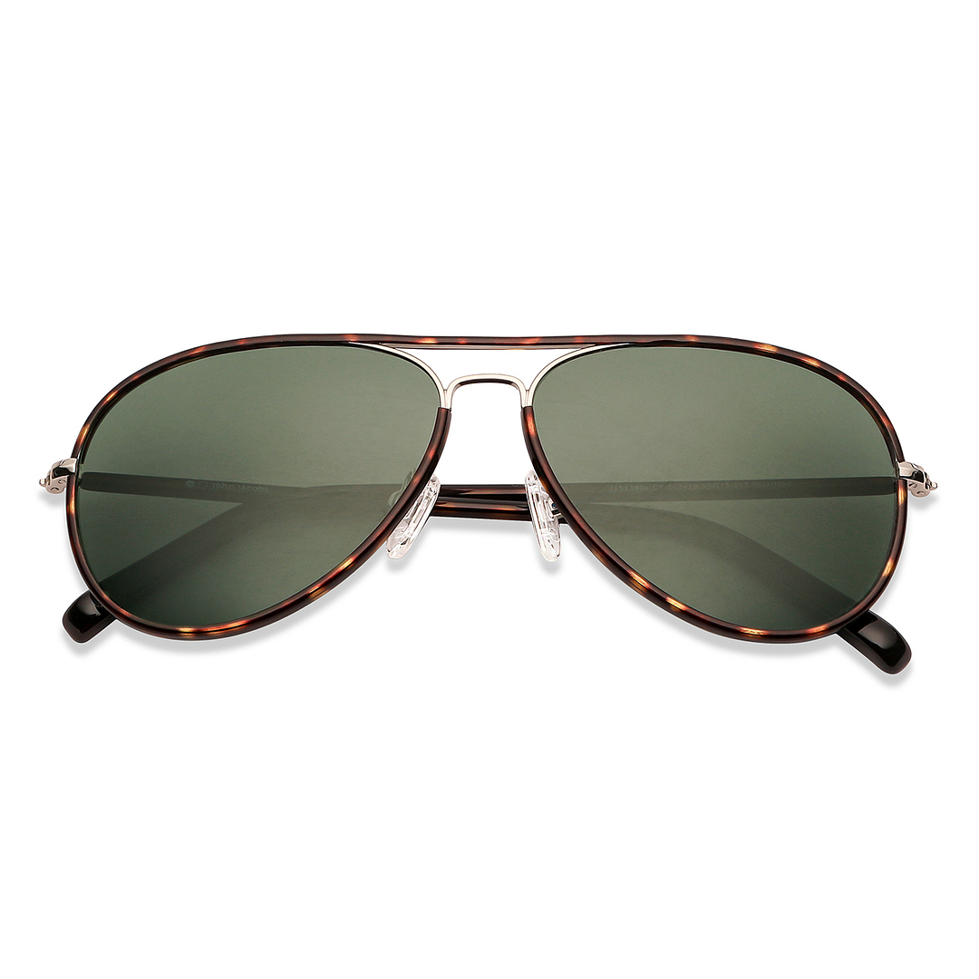 John Jacobs Brown Full Rim Aviator left side