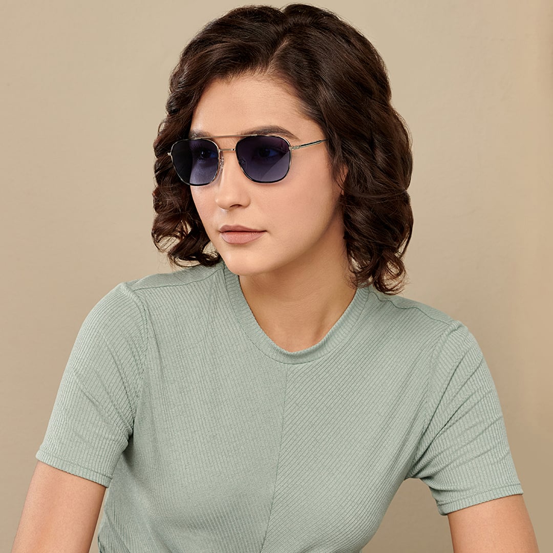 John Jacobs Silver Full Rim Aviator left side
