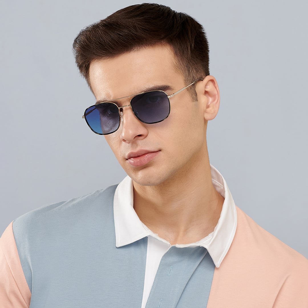 John Jacobs Silver Full Rim Aviator left side