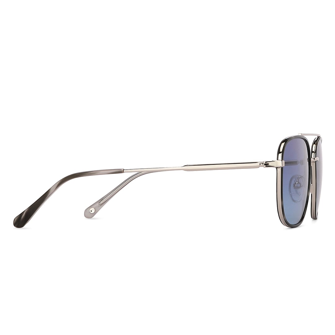 John Jacobs Silver Full Rim Aviator left side