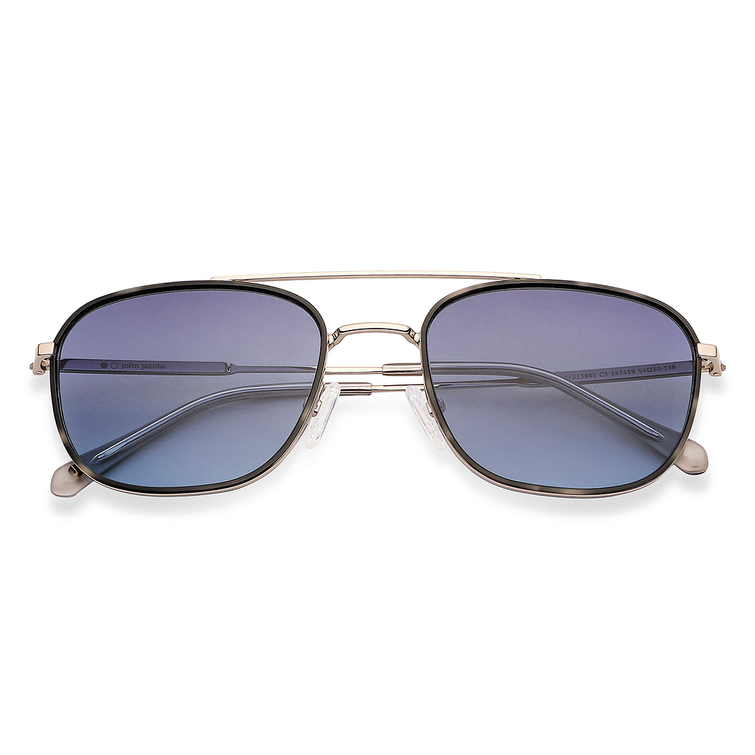 John Jacobs Silver Full Rim Aviator left side