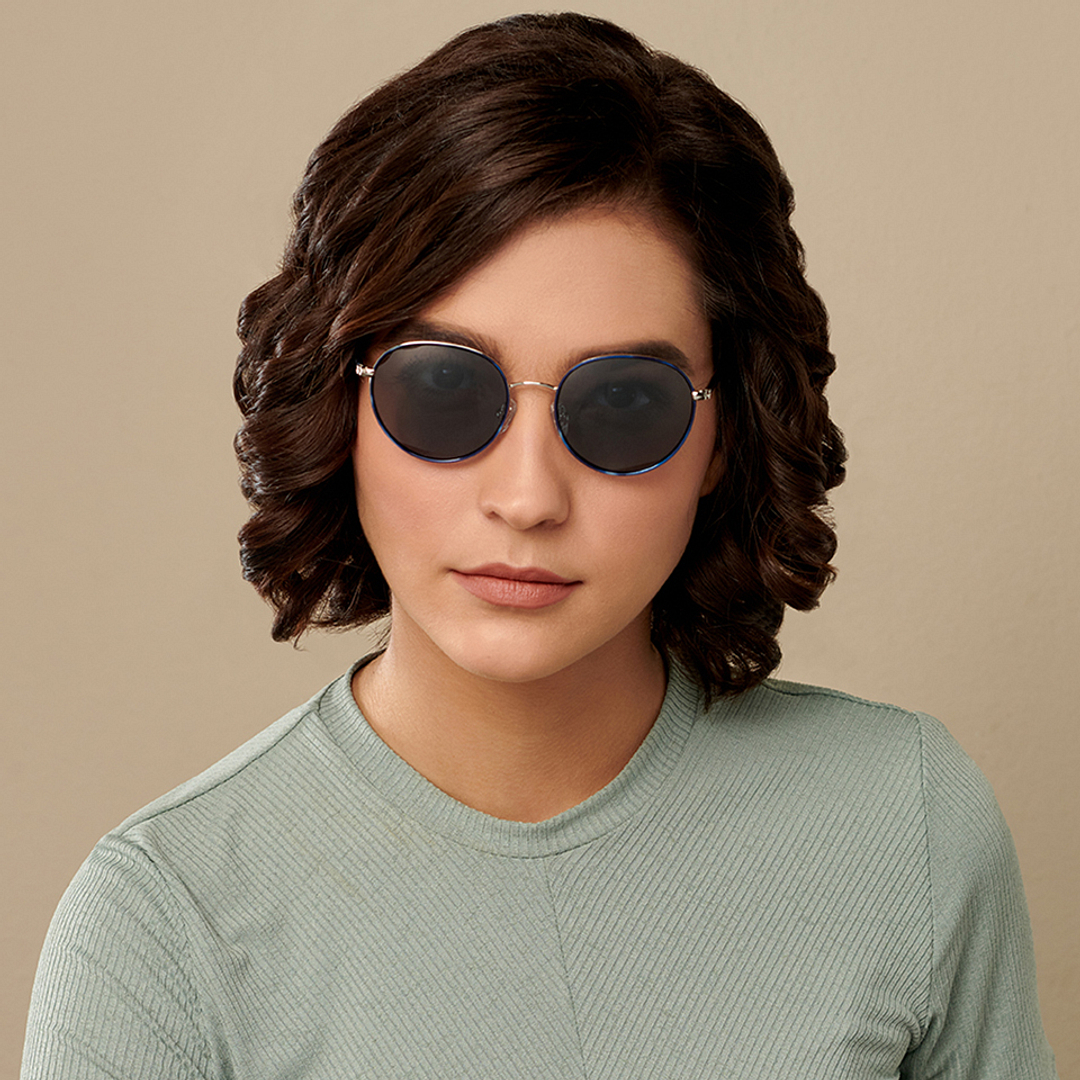 John Jacobs Computer Glasses Silver Full Rim Round right side