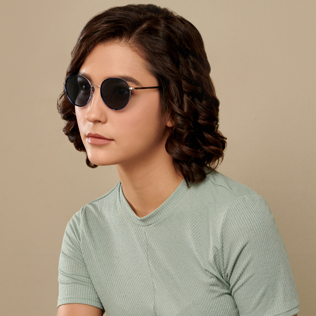 John Jacobs Computer Glasses Silver Full Rim Round right side