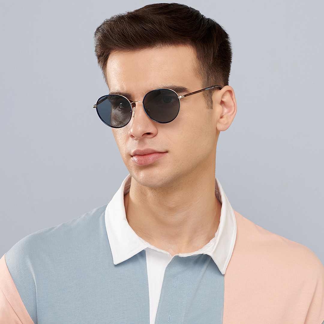 John Jacobs Computer Glasses Silver Full Rim Round left side