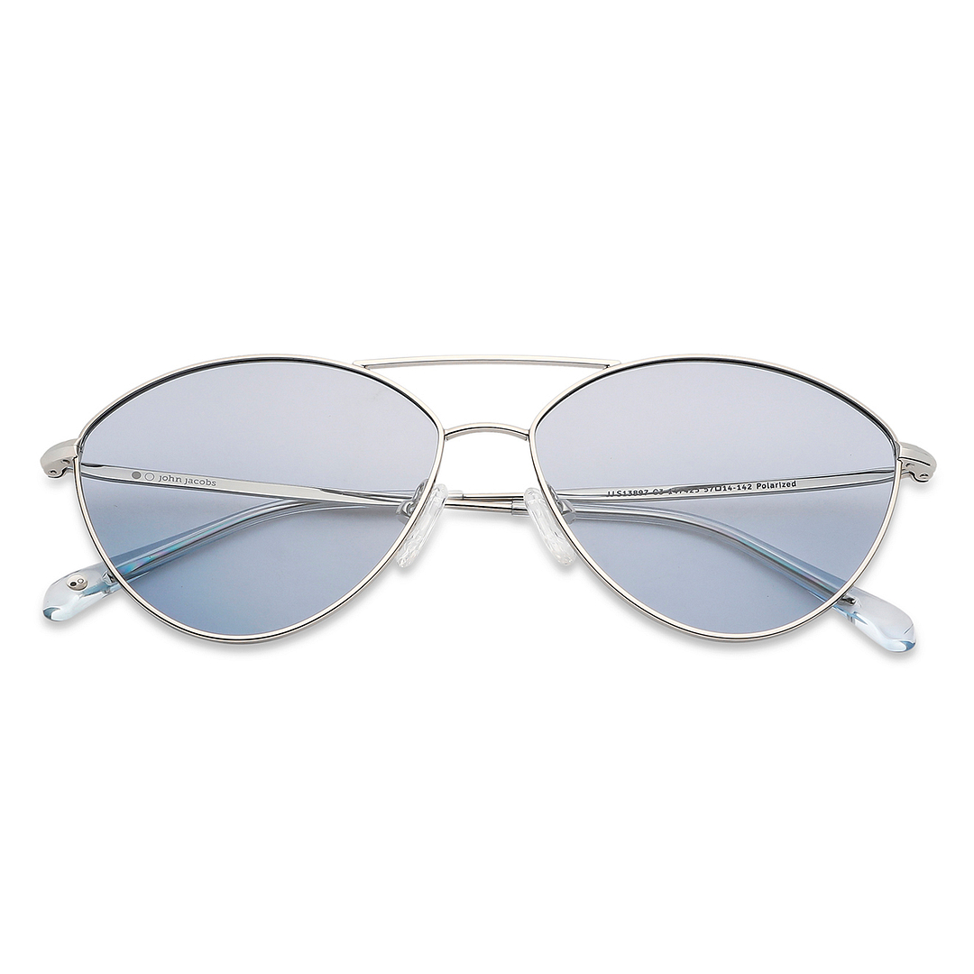 John Jacobs Silver Full Rim Cat Eye left side