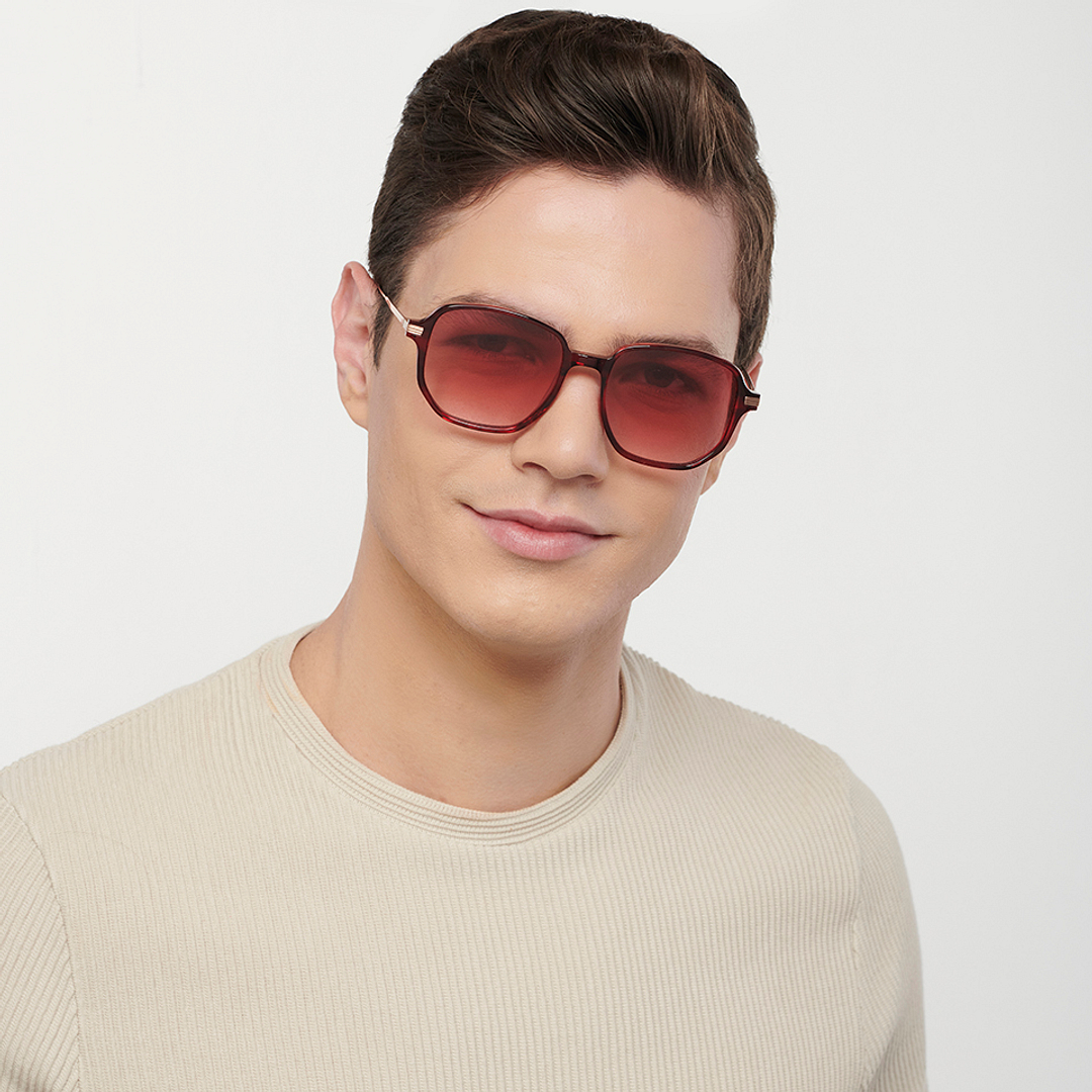 John Jacobs Online Red Full Rim Square left side