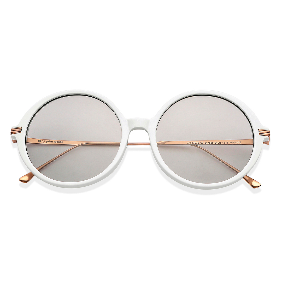 John Jacobs Online White Full Rim Round left side