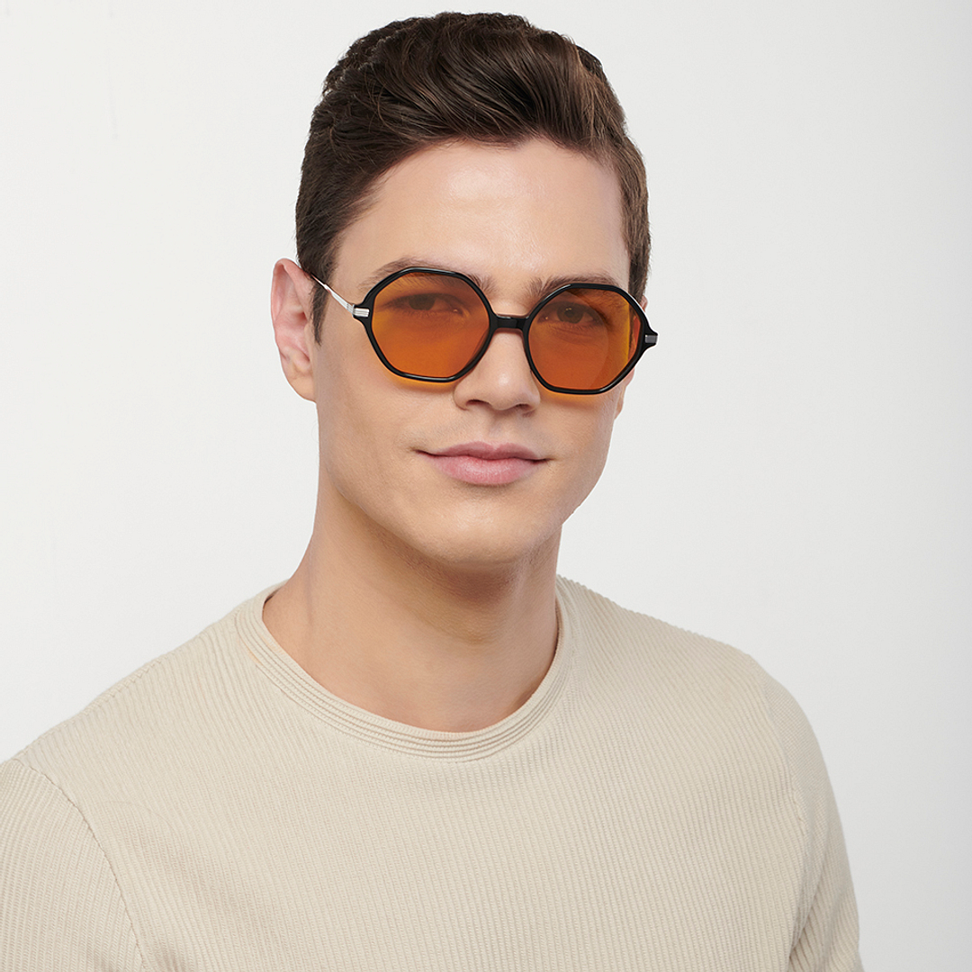 John Jacobs Black Full Rim Geometric left side