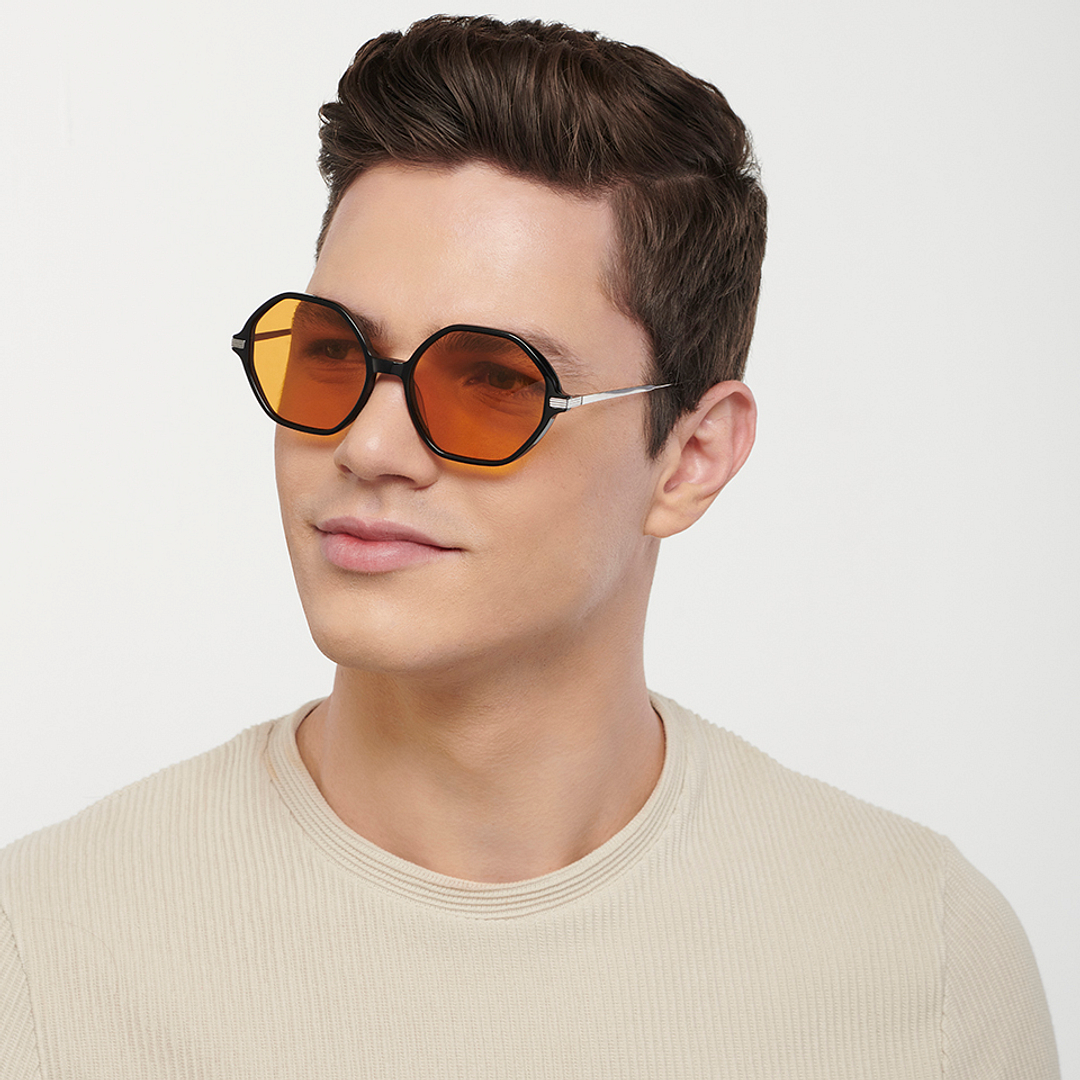 John Jacobs Black Full Rim Geometric right side