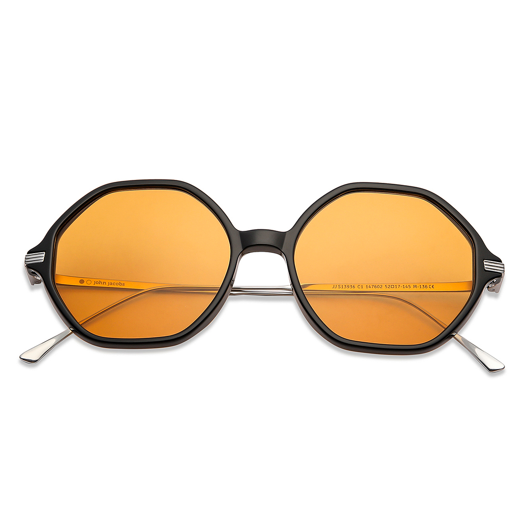 John Jacobs Black Full Rim Geometric left side