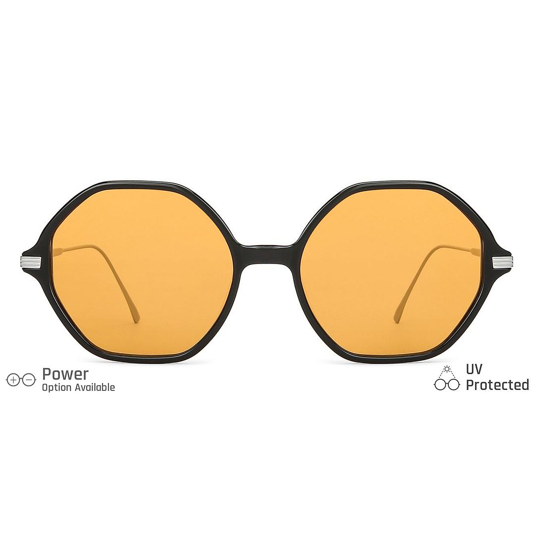 John Jacobs Black Full Rim Geometric left side