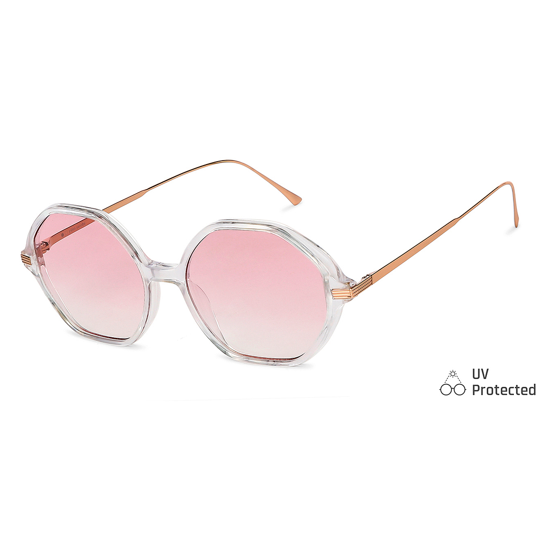 John Jacobs Online Crystal Transparent Full Rim Hexagonal right side