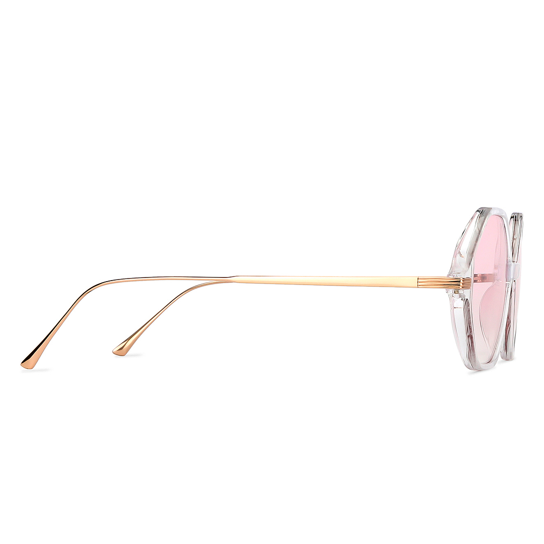 John Jacobs Online Crystal Transparent Full Rim Hexagonal left side