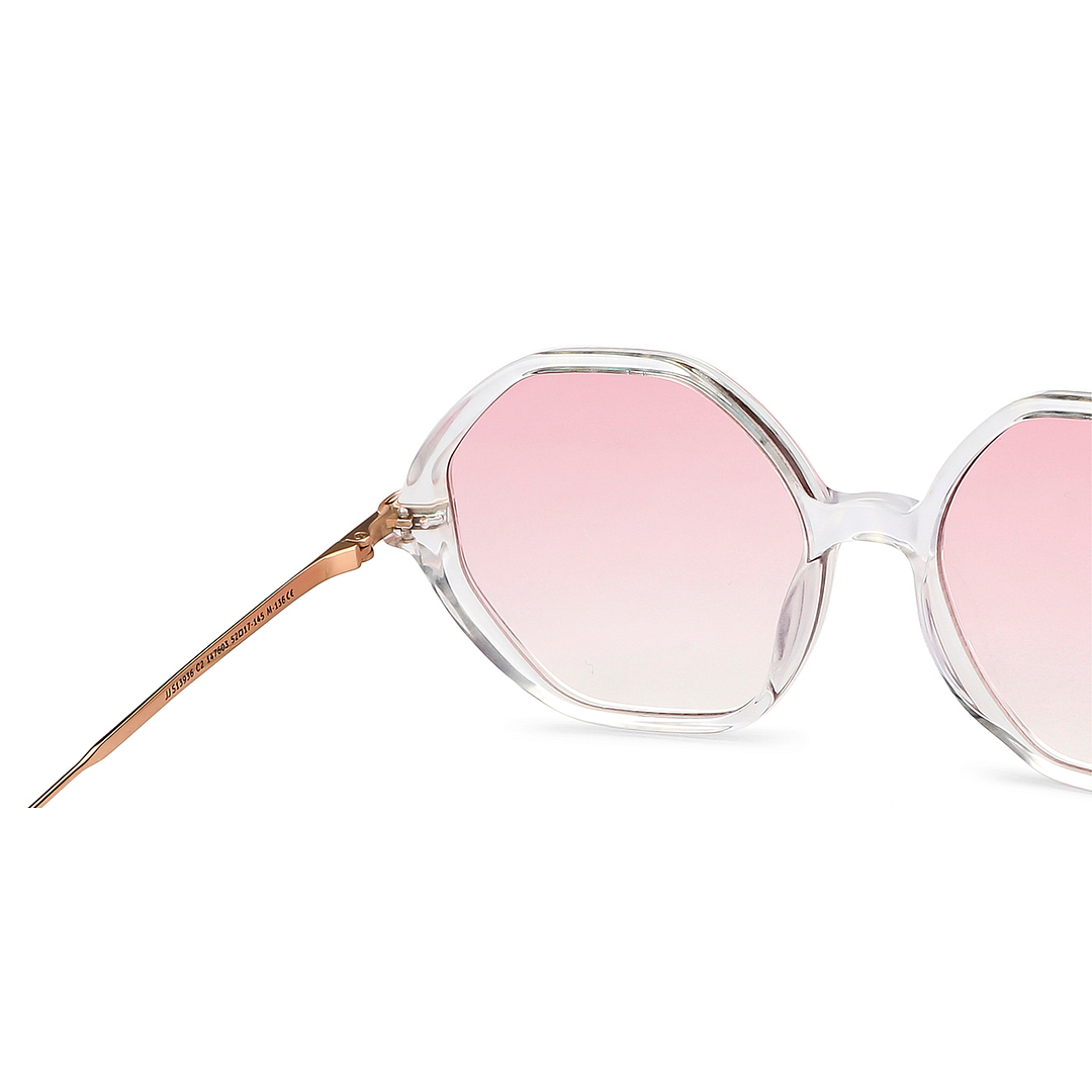 John Jacobs Online Crystal Transparent Full Rim Hexagonal right side