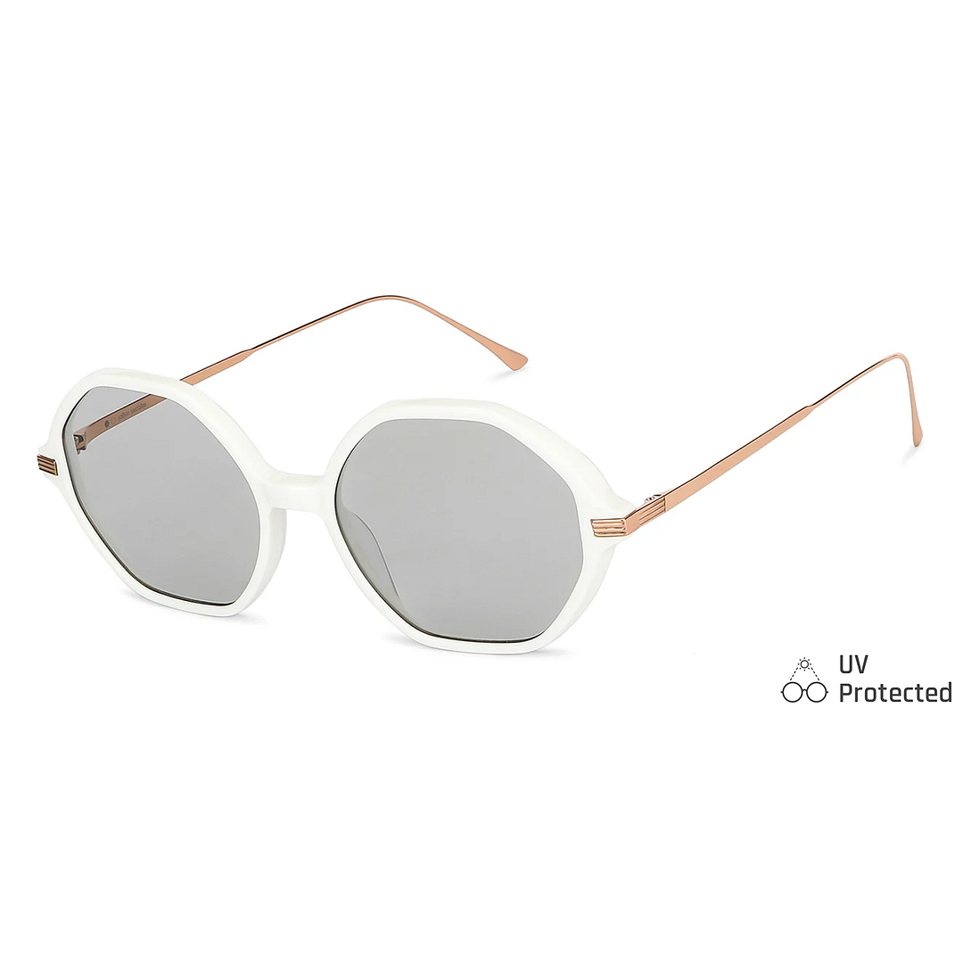 John Jacobs Online White Full Rim Geometric left side