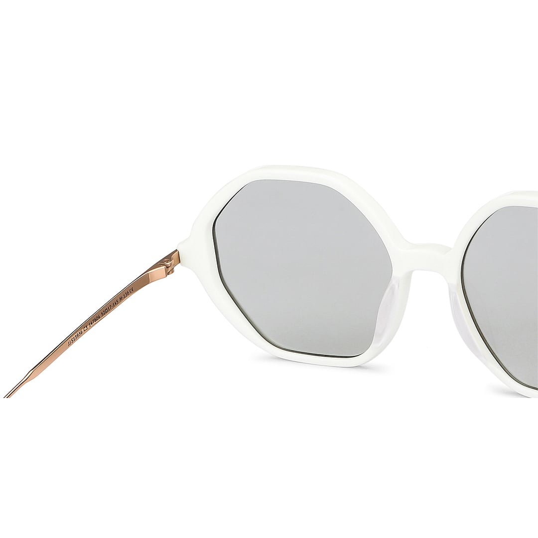 John Jacobs Online White Full Rim Geometric right side