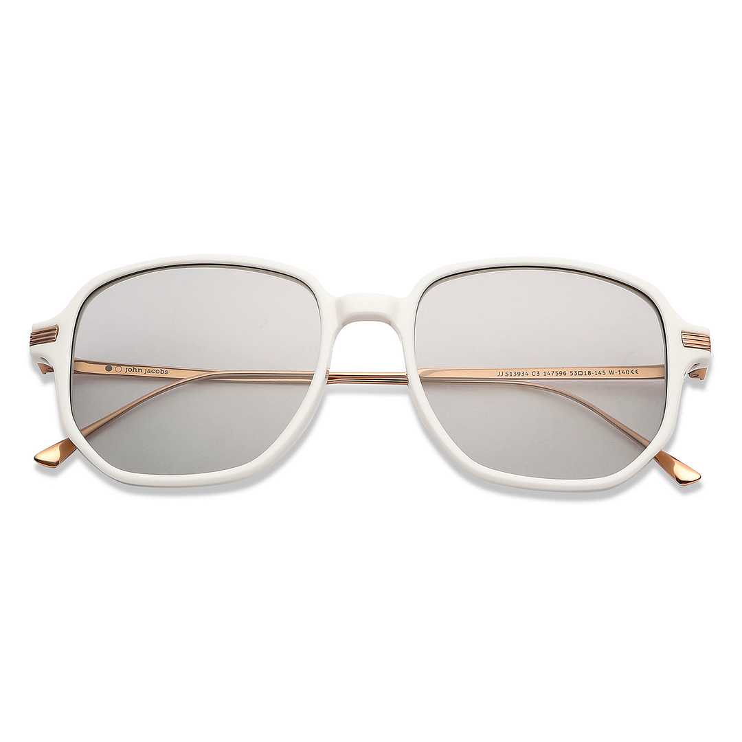 John Jacobs Online White Full Rim Geometric left side