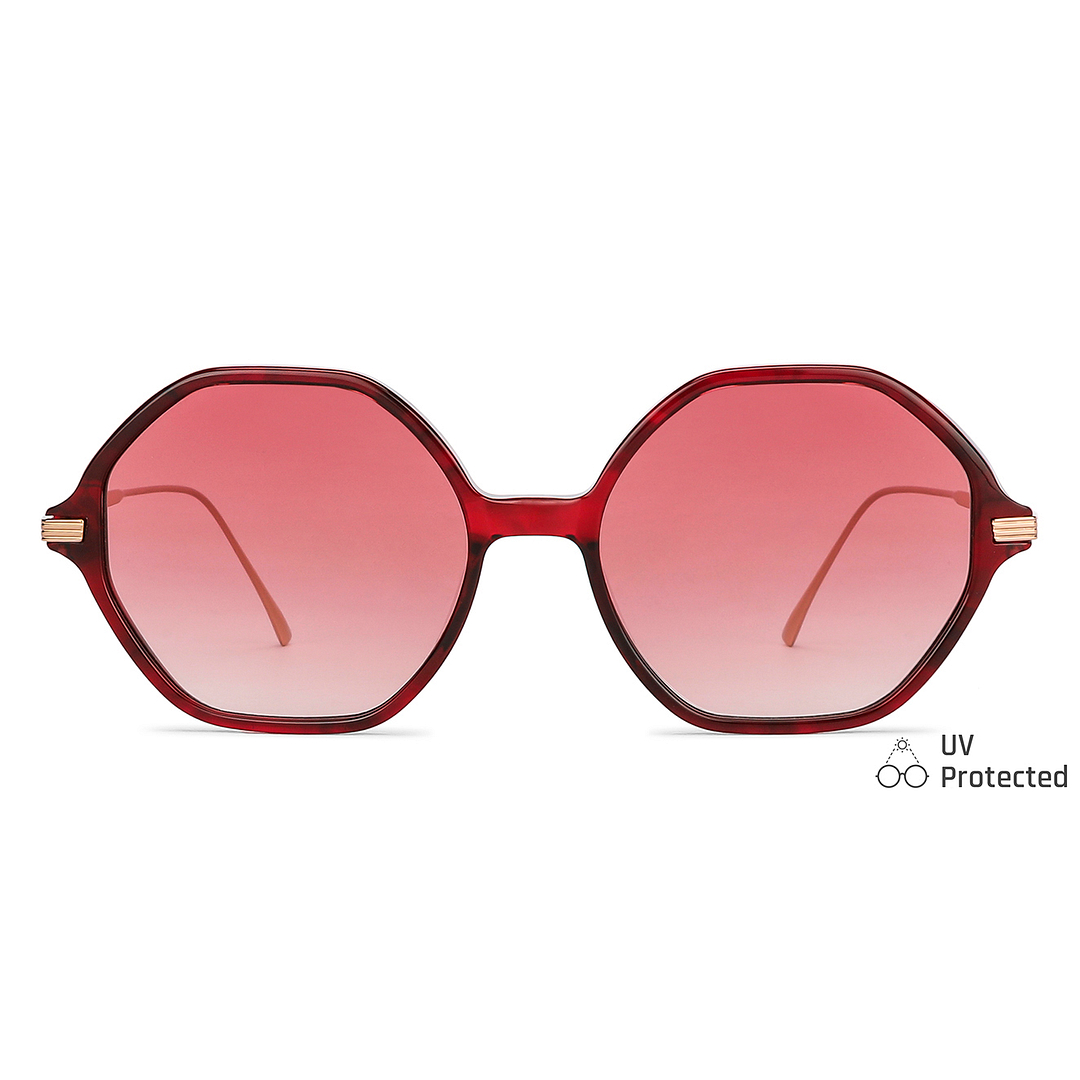 John Jacobs Online Red Full Rim Geometric left side