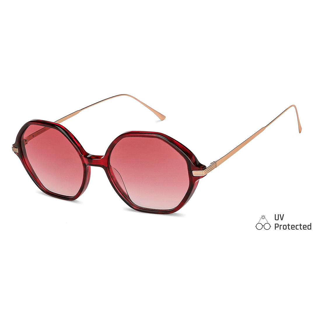 John Jacobs Online Red Full Rim Geometric right side