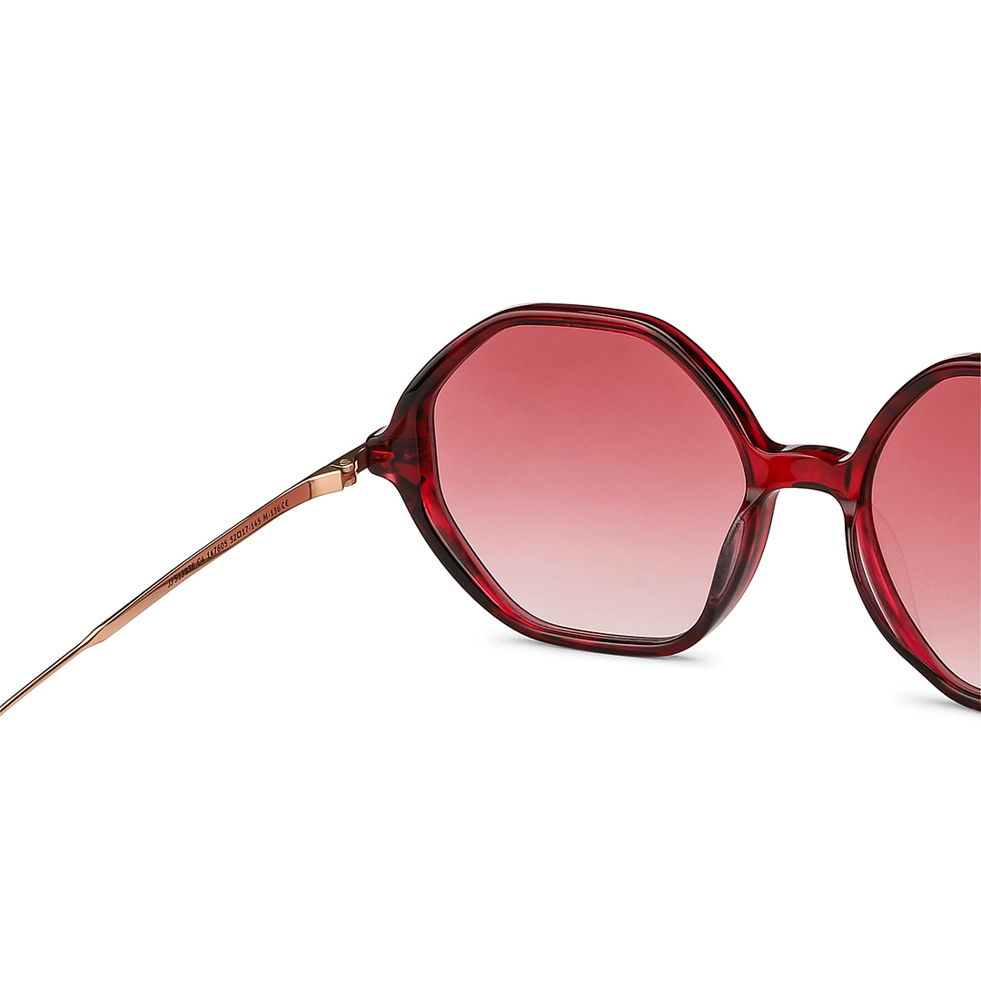 John Jacobs Online Red Full Rim Geometric right side
