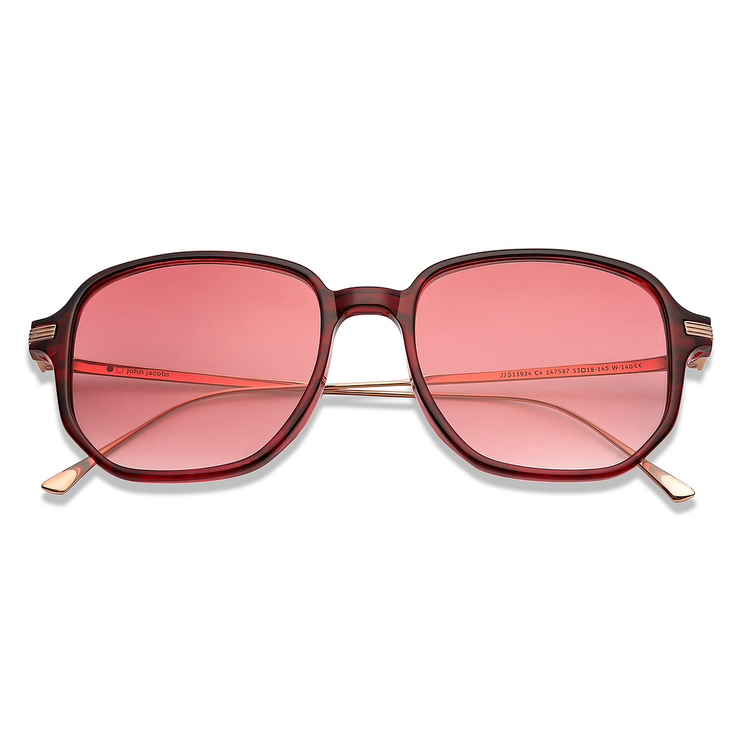 John Jacobs Online Red Full Rim Geometric left side