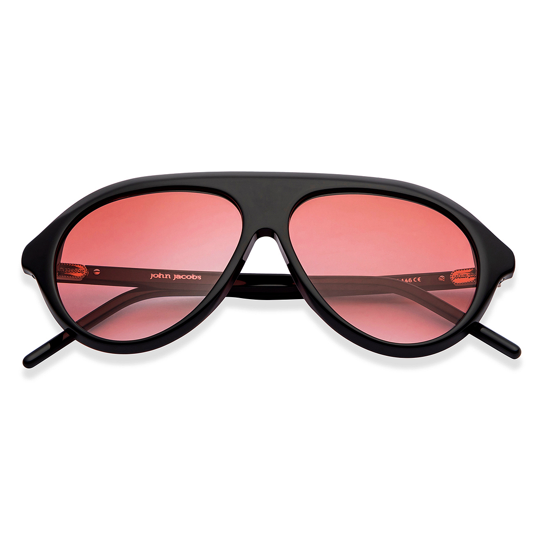 John Jacobs Online Black Full Rim Aviator left side