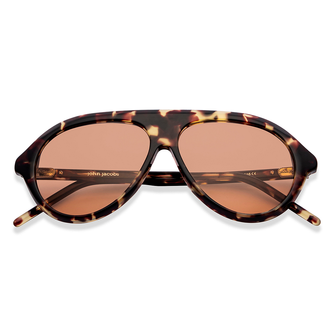 John Jacobs Online Tortoise Full Rim Aviator left side