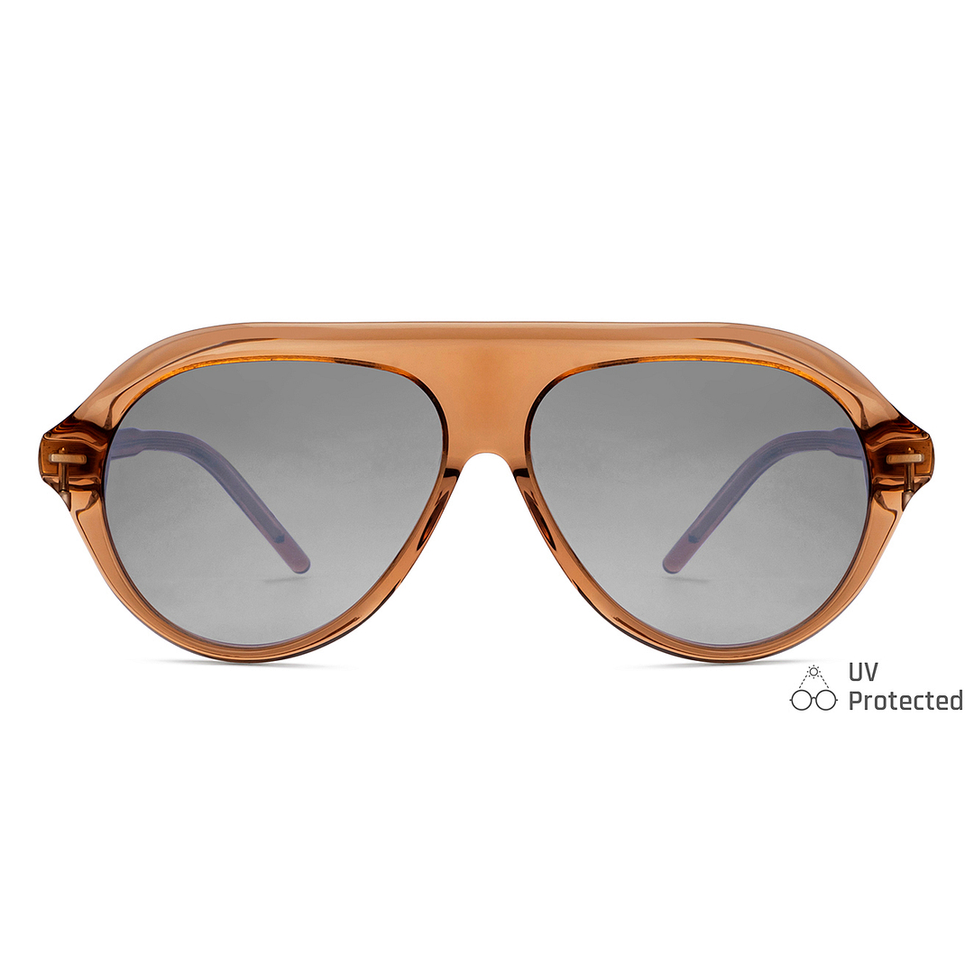 John Jacobs Online Light Brown Full Rim Aviator right side